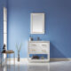 Altair Remi 36" Single Bathroom Vanity Set in White and Carrara White Marble Countertop with Mirror 532036-WH-CA