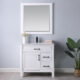 Altair Maribella 36" Single Bathroom Vanity Set in White and Carrara White Marble Countertop with Mirror 535036-WH-CA
