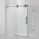 Vinnova Villena  68" W x 78" H Rectangle Single Sliding Frameless Shower Enclosure in Matt Black 312068+36P-MB