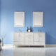 Altair Sutton 72" Double Bathroom Vanity Set in White and Carrara White Marble Countertop with Mirror  541072-WH-CA