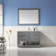 Altair Remi 48" Single Bathroom Vanity Set in Gray and Carrara White Marble Countertop with Mirror  532048-GR-CA
