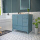 Altair Sutton 36" Single Bathroom Vanity Set in Royal Green and Carrara White Marble Countertop with Mirror  541036-RG-CA