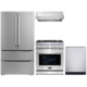Cosmo 4 Piece, 30" Gas Range 30" Range Hood 24" Dishwasher & Refrigerator COS-4PKG-234