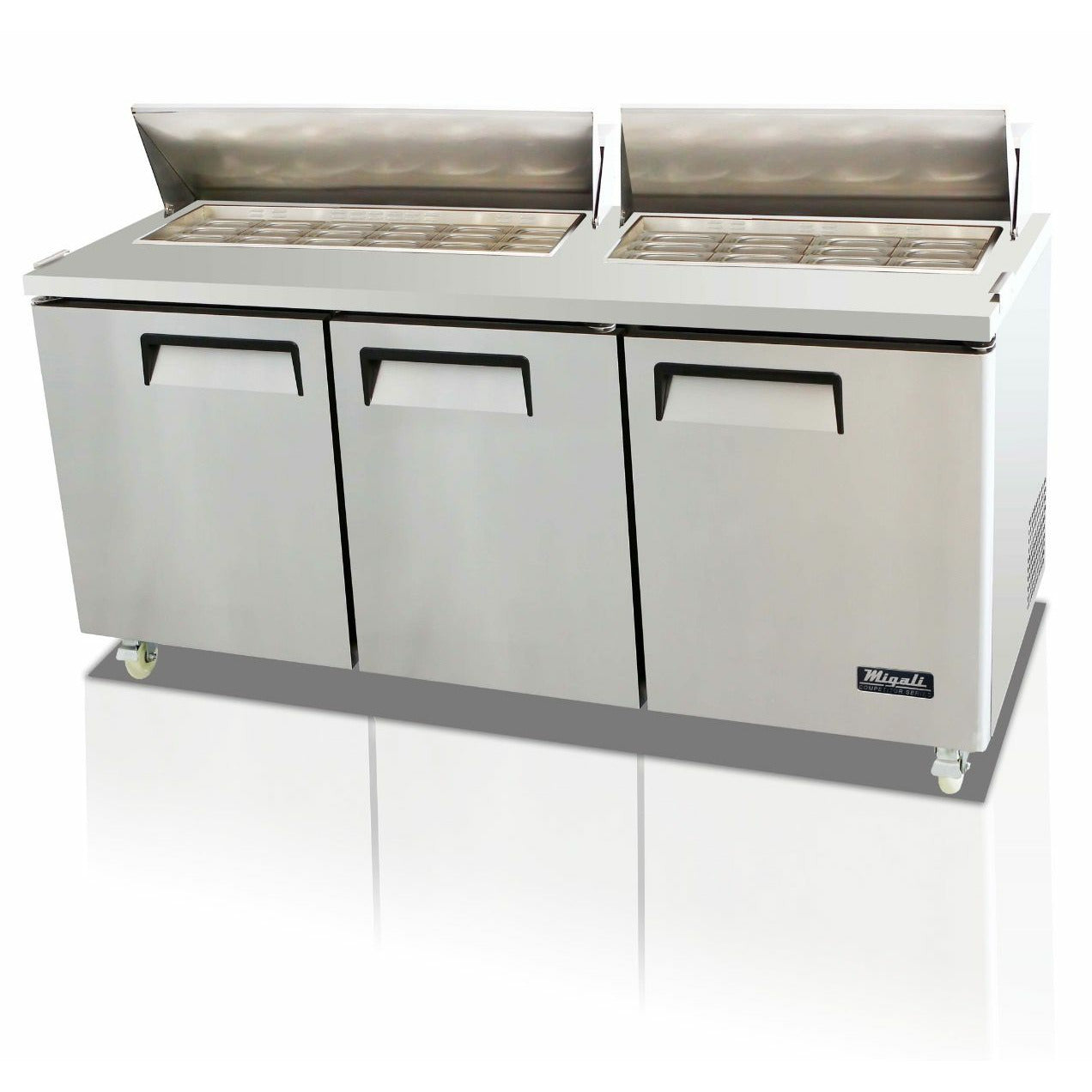 images Migali 72" Wide Refrigerator 30 Pans, Big Top Sandwich Prep Table C-SP72-30BT-HC - Image 1