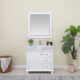 Altair Jardin 36" Single Bathroom Vanity Set in White and Carrara White Marble Countertop with Mirror 539036-WH-CA