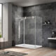 Vinnova Spezia 60" W x 78" H Rectangle Single Sliding Frameless Shower Enclosure in Brushed Nickel 312060+36P-BN - Image 2