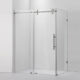 Vinnova Villena 52" W x 78" H Rectangle Single Sliding Frameless Shower Enclosure in Brushed Nickel 312052+36P-BN