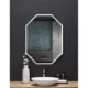 Ancerre Otto Octagon Black Framed Lighted Bathroom Vanity Mirror with Bluetooth and Digital Display