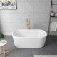 Vinnova Caserta 59" x 27.6" Soaking Bathtub 257059-BAT-WH - Image 2