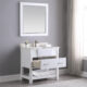 Altair Georgia 36" Single Bathroom Vanity Set in White and Composite Carrara White Stone Top with White Farmhouse Basin with Mirror  537036-WH-AW - Image 2