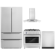 Cosmo 4-Piece, 36" Dual Fuel Range, 36" Range Hood, Dishwasher and Refrigerator COS-4PKG-080