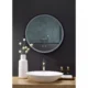 Ancerre 30" Cirque Round Led Lighted Bathroom Vanity Black Framed Mirror - Image 2