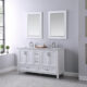 Altair Isla 60" Double Bathroom Vanity Set in White and Carrara White Marble Countertop with Mirror 538060-WH-CA - Image 2