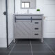Altair Kinsley 36" Single Bathroom Vanity Set in Gray and Carrara White Marble Countertop with Mirror  536036-GR-CA - Image 2