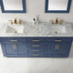 Altair Ivy 72" Double Bathroom Vanity Set in Royal Blue and Carrara White Marble Countertop with Mirror  531072-RB-CA - Image 2