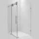Vinnova Villena 68" W x 78" H Rectangle Single Sliding Frameless Shower Enclosure in Brushed Nickel 312068+36P-BN - Image 3