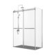 Vinnova Spezia 48" W x 76" H Rectangle Double Sliding Frameless Shower Enclosure in Brushed Nickel 301048+36P-BN - Image 2