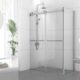 Vinnova Spezia 48" W x 76" H Rectangle Double Sliding Frameless Shower Enclosure in Brushed Nickel 301048+36P-BN
