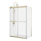 Vinnova  Spezia 56" W x 76" H Rectangle Double Sliding Frameless Shower Enclosure in Brushed Gold 301056+36P-BG