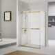 Vinnova  Spezia 56" W x 76" H Rectangle Double Sliding Frameless Shower Enclosure in Brushed Gold 301056+36P-BG - Image 2
