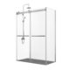 Vinnova Spezia 56" W x 76" H Rectangle Double Sliding Frameless Shower Enclosure in Brushed Nickel 301056+36P-BN