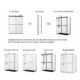 Vinnova Spezia 56" W x 76" H Rectangle Double Sliding Frameless Shower Enclosure in Brushed Nickel 301056+36P-BN - Image 12