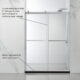 Vinnova Spezia 56" W x 76" H Rectangle Double Sliding Frameless Shower Enclosure in Polished Chrome 301056+36P-PC - Image 14