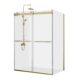 Vinnova Spezia 64" W x 76" H Rectangle Double Sliding Frameless Shower Enclosure in Brushed Gold 301064+36P-BG
