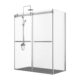 Vinnova  Spezia 68" W x 76" H Rectangle Double Sliding Frameless Shower Enclosure in Brushed Nickel 301068+36P-BN