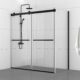 Vinnova Spezia 68" W x 76" H Rectangle Double Sliding Frameless Shower Enclosure in Matt Black 301068+36P-MB - Image 2