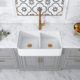 Altair Trieste Glossy White Ceramic Rectangular 32" L x 19.7" W Vessel Bathroom Double Sinks  281032-KDS - Image 3