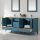 Altair Sutton 72" Double Bathroom Vanity Set in Royal Green and Carrara White Marble Countertop with Mirror 541072-RG-CA - Image 9