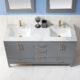 Altair Sutton 60" Double Bathroom Vanity Set in Gray and Carrara White Marble Countertop with Mirror  541060-GR-CA - Image 3