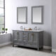 Altair Isla 60" Double Bathroom Vanity Set in Gray and Carrara White Marble Countertop with Mirror 538060-GR-CA - Image 3