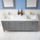 Altair Sutton 72" Double Bathroom Vanity Set in Gray and Carrara White Marble Countertop with Mirror  541072-GR-CA - Image 3