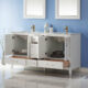 Altair Sutton 60" Double Bathroom Vanity Set in White and Carrara White Marble Countertop with Mirror  541060-WH-CA - Image 4