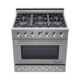 NXR SCD3611 36" Natural Gas Dual Fuel Range & EH3619 Under Cabinet Hood Bundle, Stainless Steel  SCD3611EHBD - Image 4