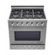 NXR 36" Stainless Steel Pro-Style Dual Fuel Range with 5.5 cu.ft. Convection Oven SCD3611 - Image 4