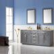 Altair Ivy 72" Double Bathroom Vanity Set in Gray and Carrara White Marble Countertop with Mirror 531072-GR-CA