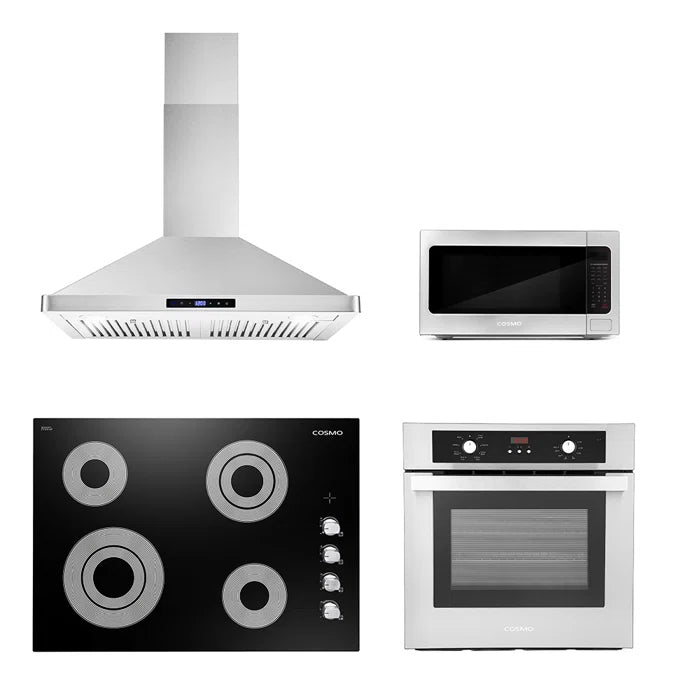 Cosmo 4 Piece, 30" Cooktop 24" Wall Oven 30" Microwave & French Door Refrigerator COS-4PKG-134 - Image 1