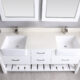 Altair Georgia 72" Double Bathroom Vanity Set in White and Composite Carrara White Stone Top with White Farmhouse Basin with Mirror 537072-WH-AW - Image 4