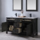 Altair Maribella 60" Double Bathroom Vanity Set in Rust Black and Carrara White Marble Countertop with Mirror 535060-RL-CA - Image 5
