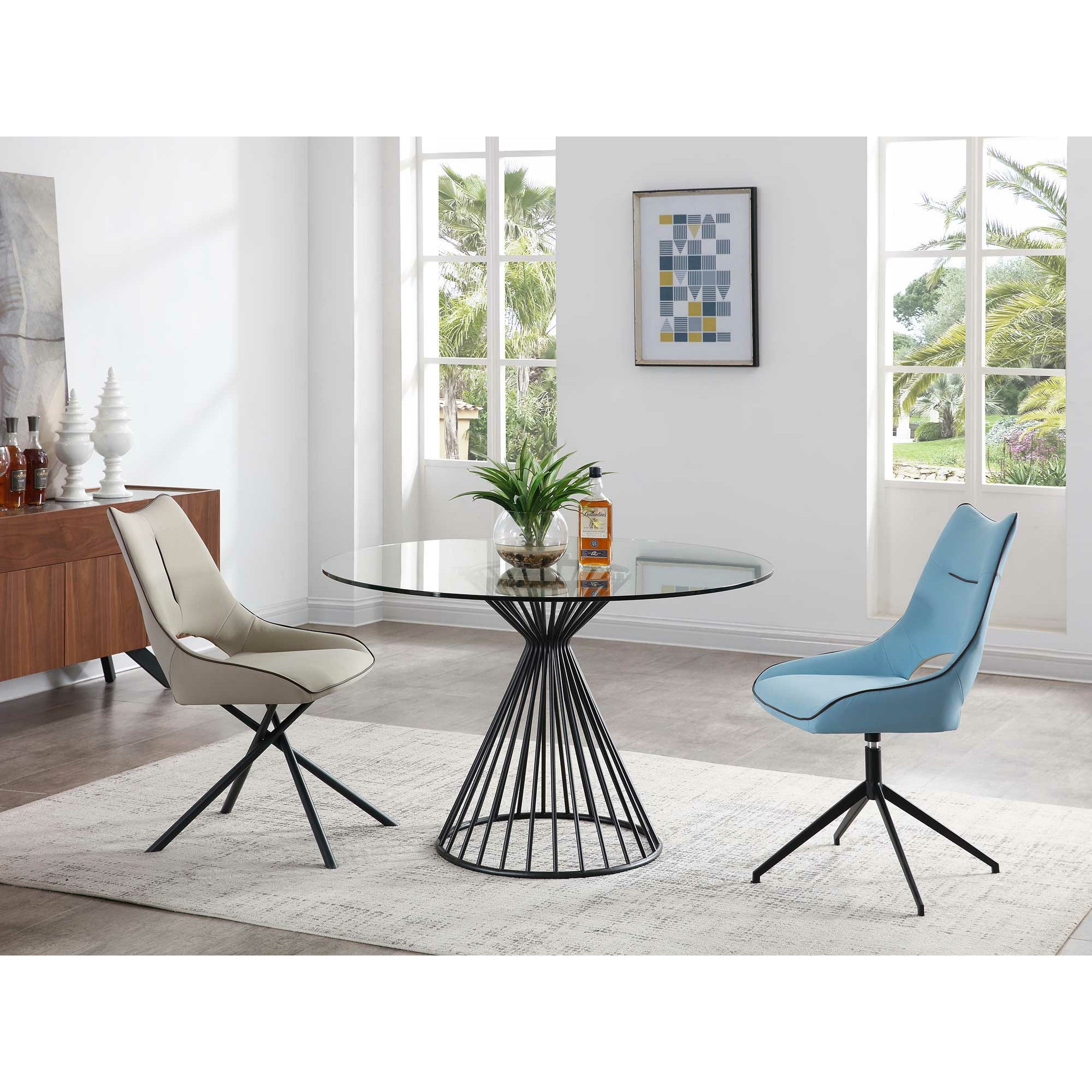 images Whiteline Modern Living - Cielo Dining Table DT1637R-BLK - Image 1
