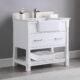 Altair Georgia 36" Single Bathroom Vanity Set in White and Composite Carrara White Stone Top with White Farmhouse Basin with Mirror  537036-WH-AW - Image 5