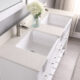 Altair Georgia 60" Double Bathroom Vanity Set in White and Composite Carrara White Stone Top with White Farmhouse Basin with Mirror  537060-WH-AW - Image 5