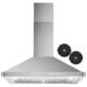 Cosmo 30'' Ductless Wall Mount Range Hood in Stainless Steel with LED Lighting and Carbon Filter Kit for Recirculating  COS-63175-DL - Image 4