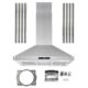Cosmo 36" Ducted Island Range Hood with 380 CFM, 3-Speed Fan, Permanent Filters, LED Lights in Stainless Steel COS-63ISS90 - Image 10
