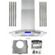 Cosmo 30" Ducted Island Range Hood in Stainless Steel with LED Lighting and Permanent Filters COS-668ICS750 - Image 3