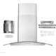 Cosmo 30'' Ducted Wall Mount Range Hood in Stainless Steel with Push Button Controls, LED Lighting and Permanent Filters COS-668WRC75 - Image 9