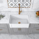 Altair Ancona Glossy White Ceramic Rectangular 30" L x19.7" W Vessel Bathroom Sink  231030-KS